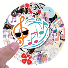 60pcs Music Themed Stickers Water Bottles Laptops Guitars