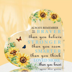 Sunflower Acrylic Heart Party Decoration - Inspirational Gift