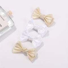 4pcs Handcraft Plain Bow Hair Clip Hair Accessories for Girls Baby Kids