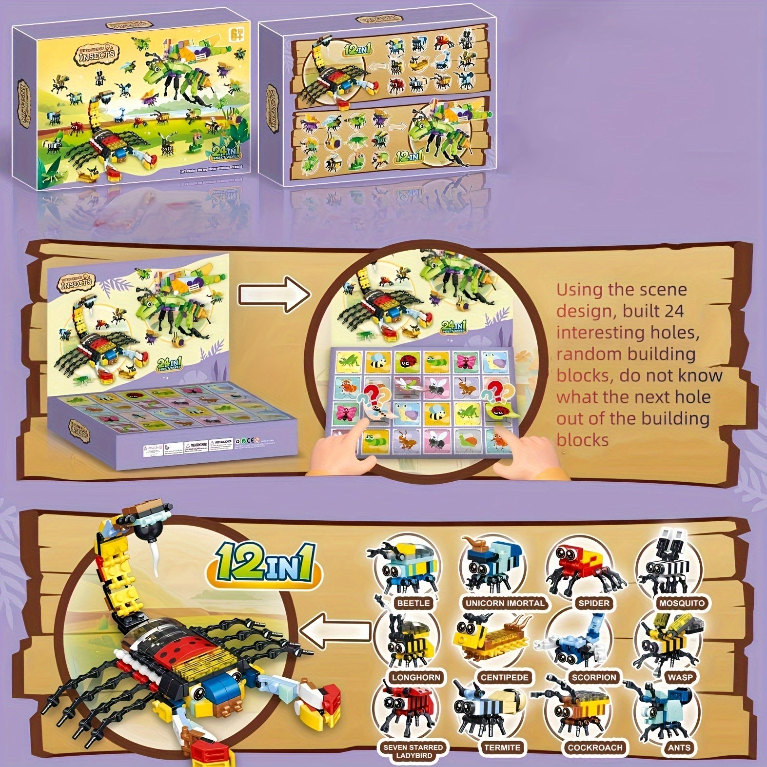 24 Magical Insect Building Blocks Surprise Box