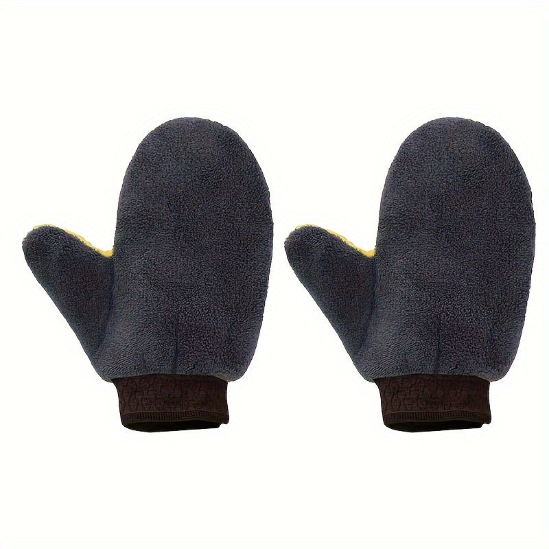 Coral Velvet Car Wash Bear Paw Gloves Cloth Towels
