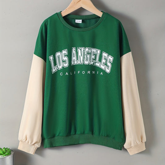 Vintage LA Letter Boys Sweatshirt Crew Neck Top