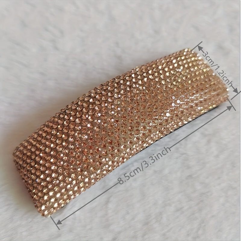 Rhinestone Snap Hair Clips Faux Diamond Bling Hair Pins