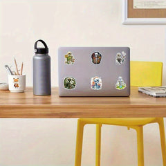 54pcs Skeleton & Floral Sticker Set for Scrapbooking Laptop