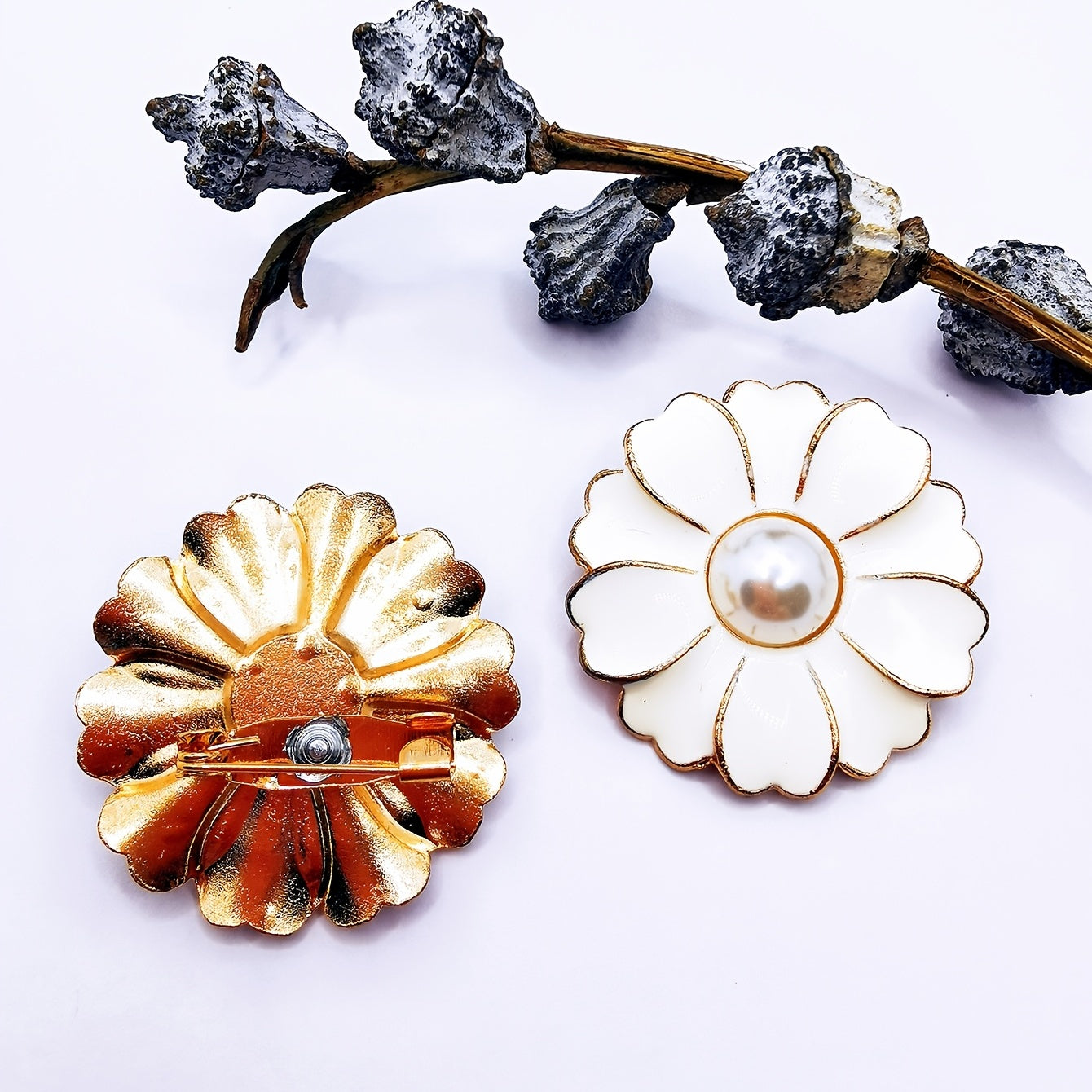 2pcs Faux Pearl Flower Shoe Charms DIY Accessories