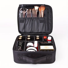 Travel Makeup Train Case with Adjustable Dividers