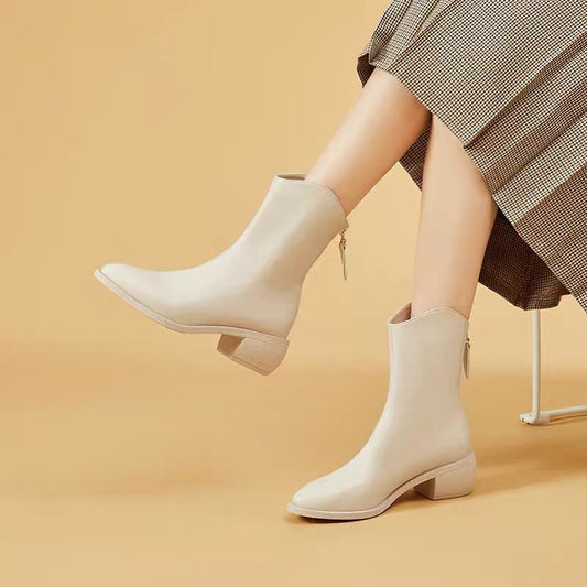 British Style Faux Leather Chelsea Boots Soft Sole Ankle Boots