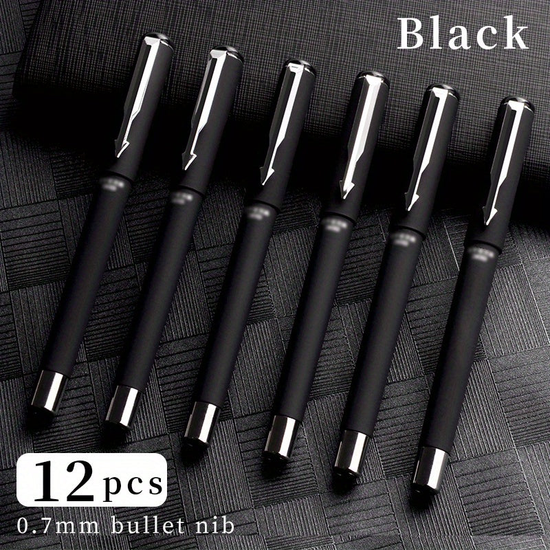 Rollerball Pen Bullet Tip 0.7mm 12 Pcs Titanium Steel Ballpoint Pen