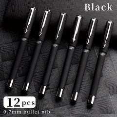 Rollerball Pen Bullet Tip 0.7mm 12 Pcs Titanium Steel Ballpoint Pen
