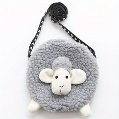 Cartoon Plush Lamb Bag Coin Purse Wallet Crossbody Bag Holiday Gift For Girls