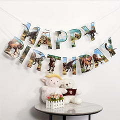 Dinosaur Birthday Theme Banner Baby Boy Party Decoration