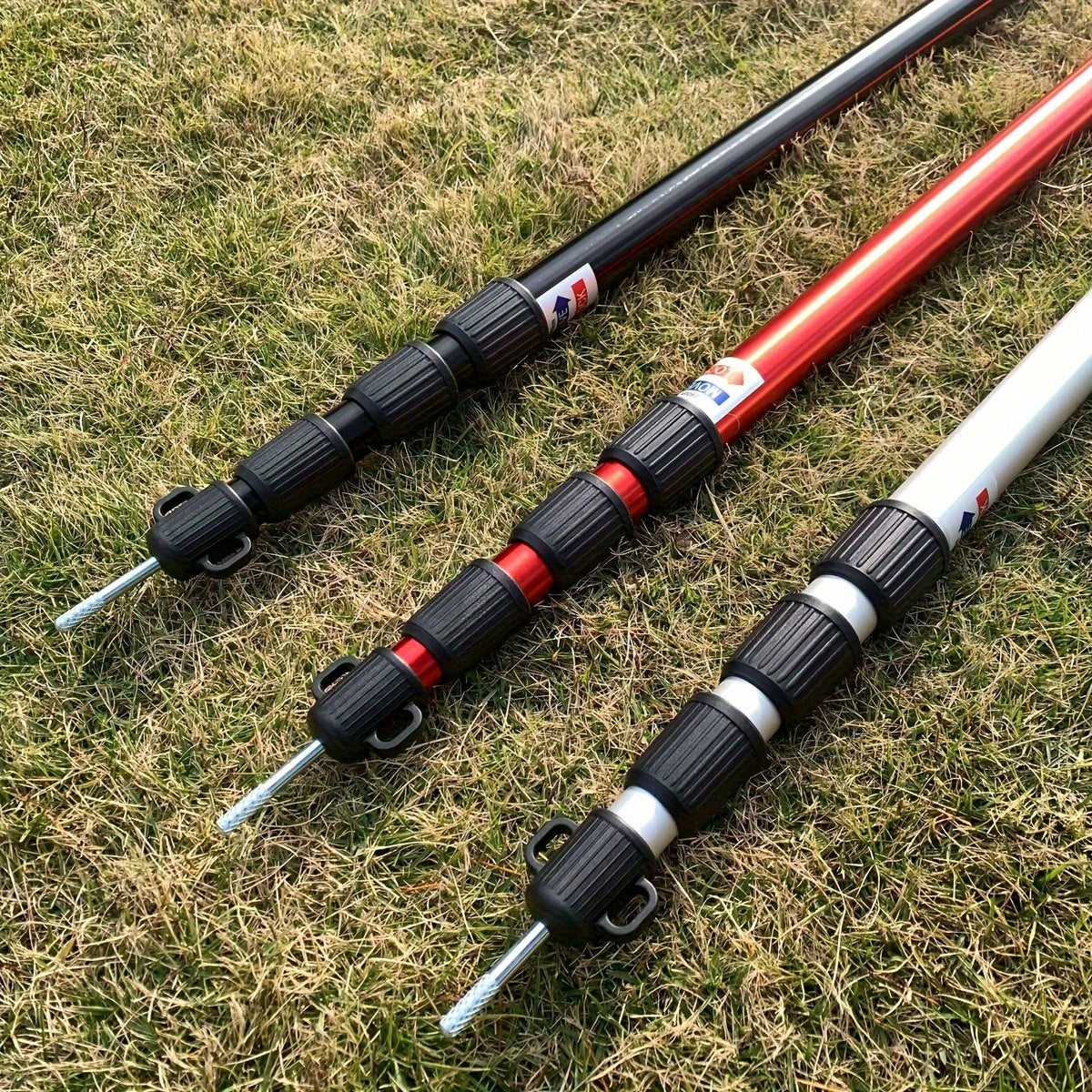 2pcs Adjustable Tent Poles Aluminum Alloy Camping Beach Shelter Tarp Awning Pole