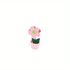 Cartoon Wooden Flower Pot for Photos Notes Messages 9.74-Inch