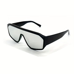 Men's Vintage One Piece Lens Stainless Steel Sunglasses