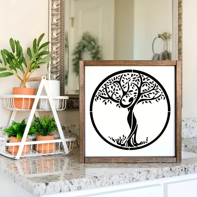 12pcs Reusable Tree of Life Stencils for DIY Home Decor