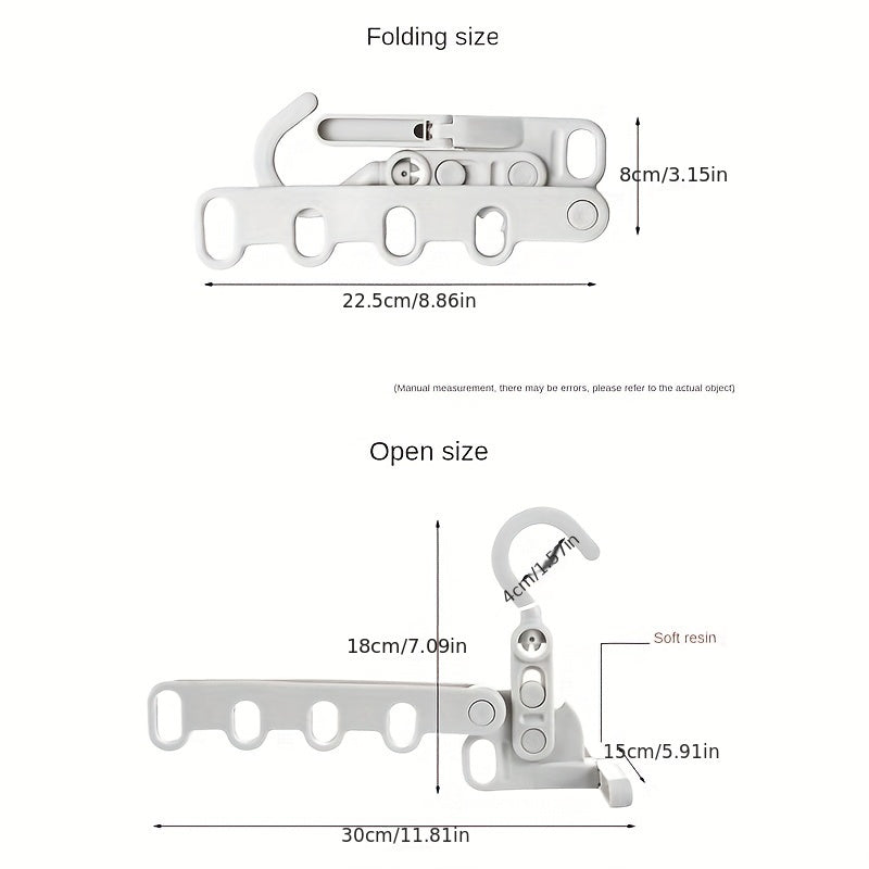 Foldable Travel Hanger Clothes Drying Rack with 5 Holes