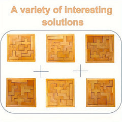 Busaurus Wooden Brain Teaser Puzzle Deep Brown for Adults