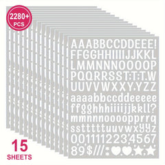 15 Sheets 2280 Count Reusable Multicolor Letters & Numbers Stickers