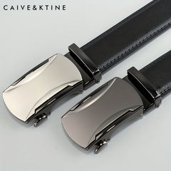 Caivektine Men's Cowhide Belt Business Casual Leather Belt