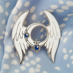Men's Enamel Star Moon Brooch