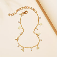 Star & Zircon Tassel Pendant Anklet Summer Yoga Beach Jewelry