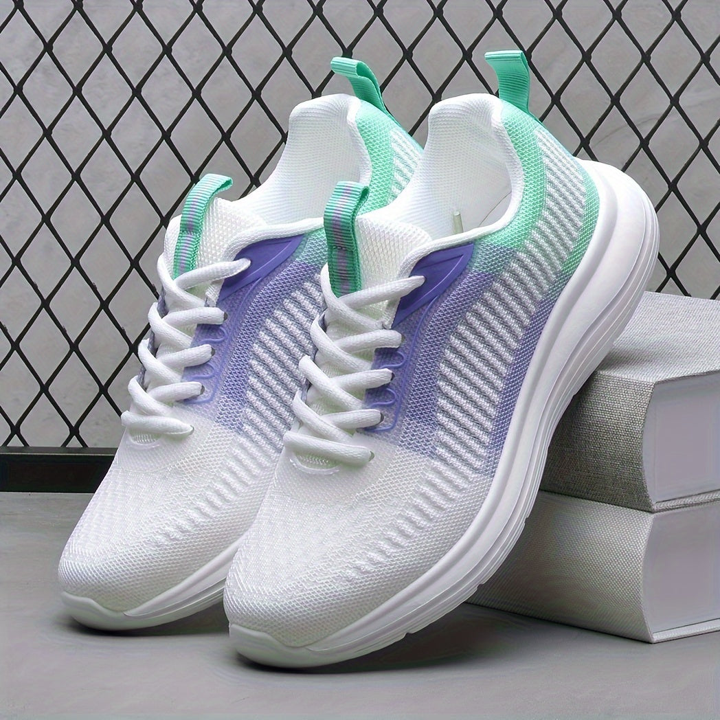 Women's Ombre Mesh Athletic Running Shoes Lace-up Casual Sneakers