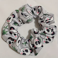 Bear Pattern Hair Scrunchies Soft Fabric For Women Girls