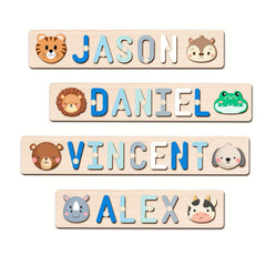 Personalized Name Puzzle with Handle Custom Wooden Letter