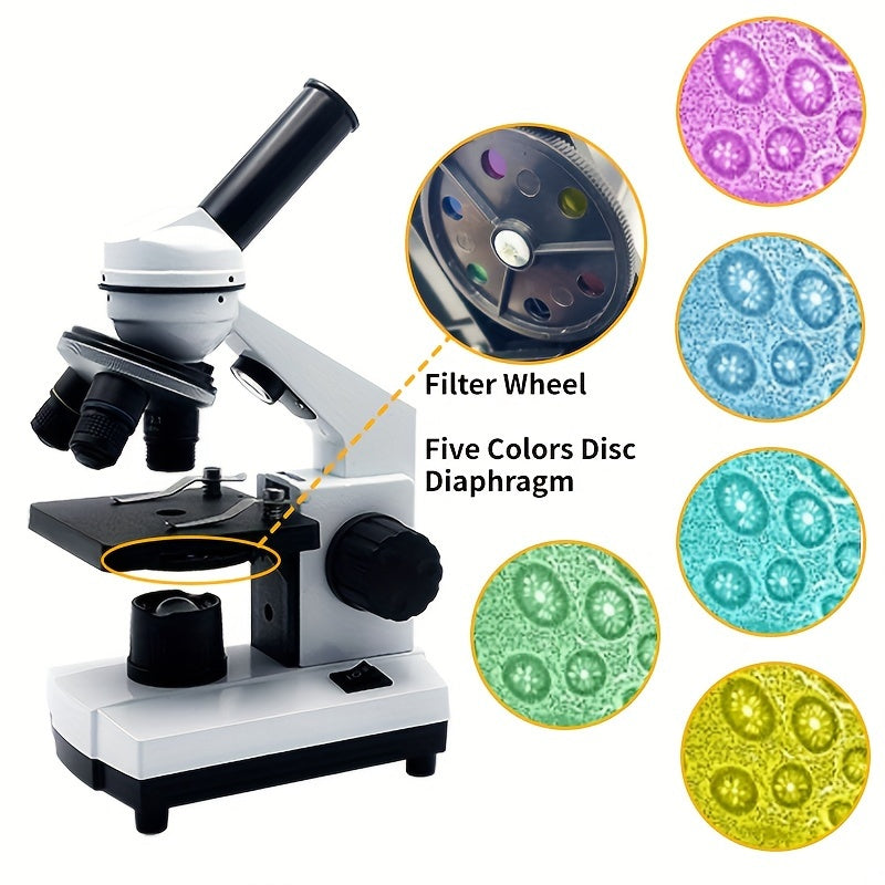 Professional Biological Compound Microscope with LED Light Dual Light Source
