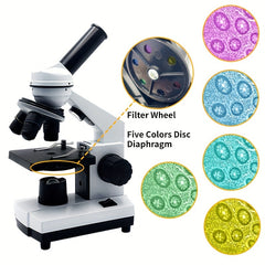 Professional Biological Compound Microscope with LED Light Dual Light Source
