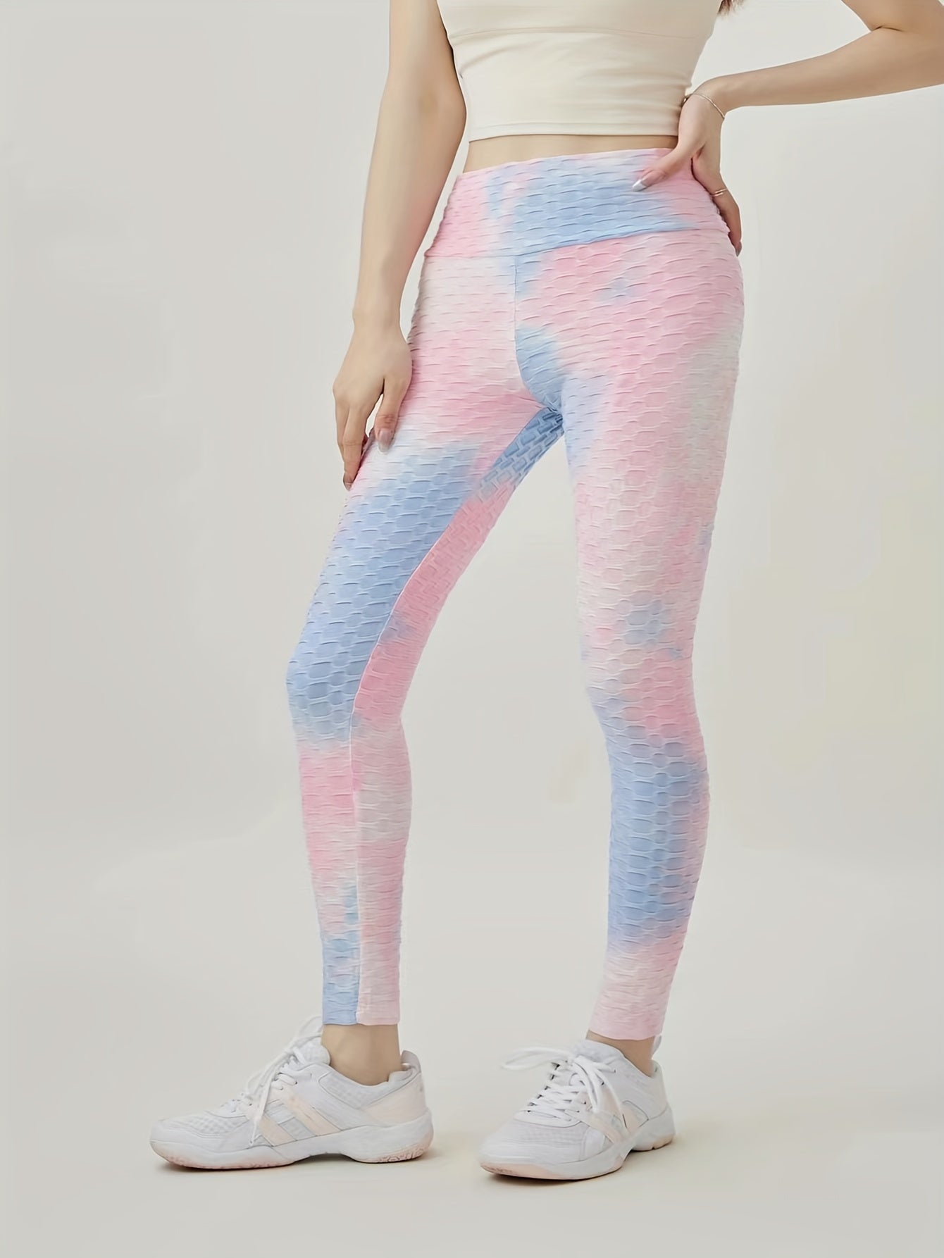  Tie Dye Ruched Hip Lifting Yoga Leggings