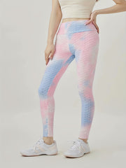  Tie Dye Ruched Hip Lifting Yoga Leggings