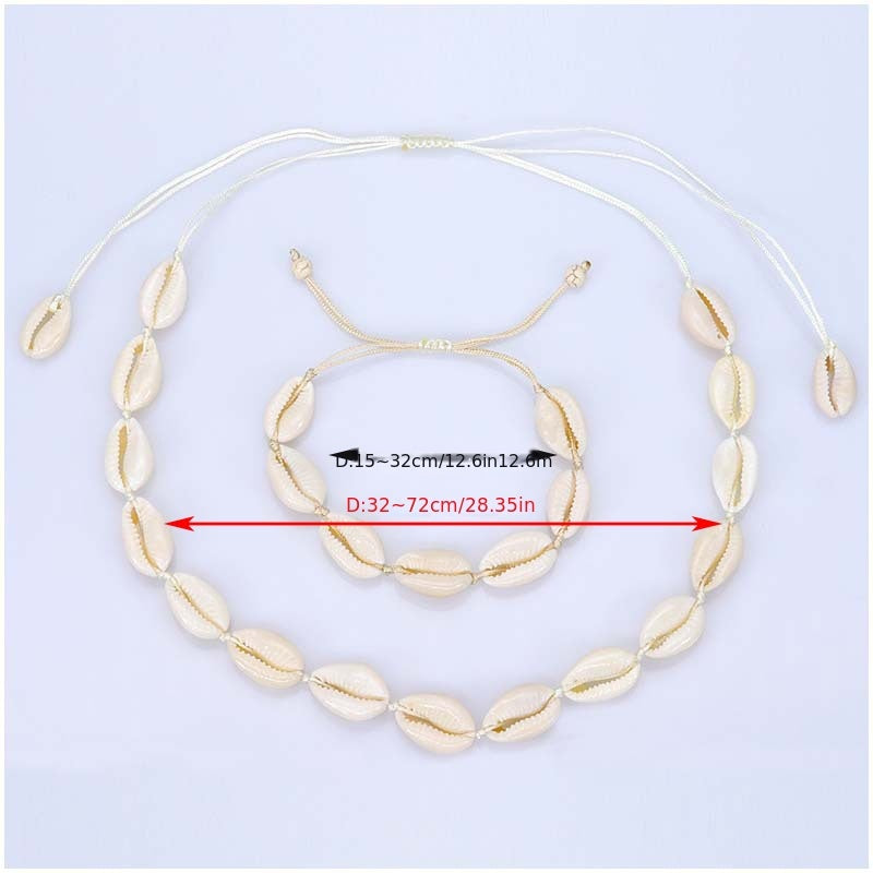 Shell Braided Bracelet Hawaiian Style Beach Necklace