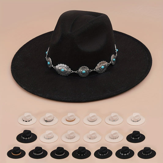 Vintage Western Felt Hat with Detachable Hat Band