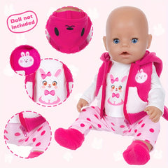 Rabbit Suit Doll Clothes Fit for 17 inch Doll Not Include Doll Gift