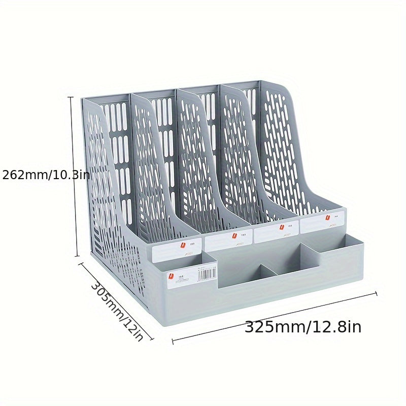 12pcs File Holder Desktop File Storage Holder with Pen Holder