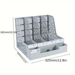 12pcs File Holder Desktop File Storage Holder with Pen Holder