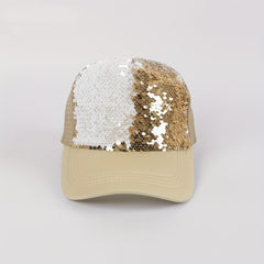 Magic Sequin Cotton Adjustable Summer Mens Peaked Cap