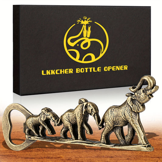 Elephant Bottle Opener Bronze Elephant Family For Men Women