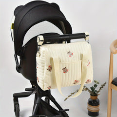 Embroidered Mommy Bag Large Diaper Bag Milk Bottle Organizer