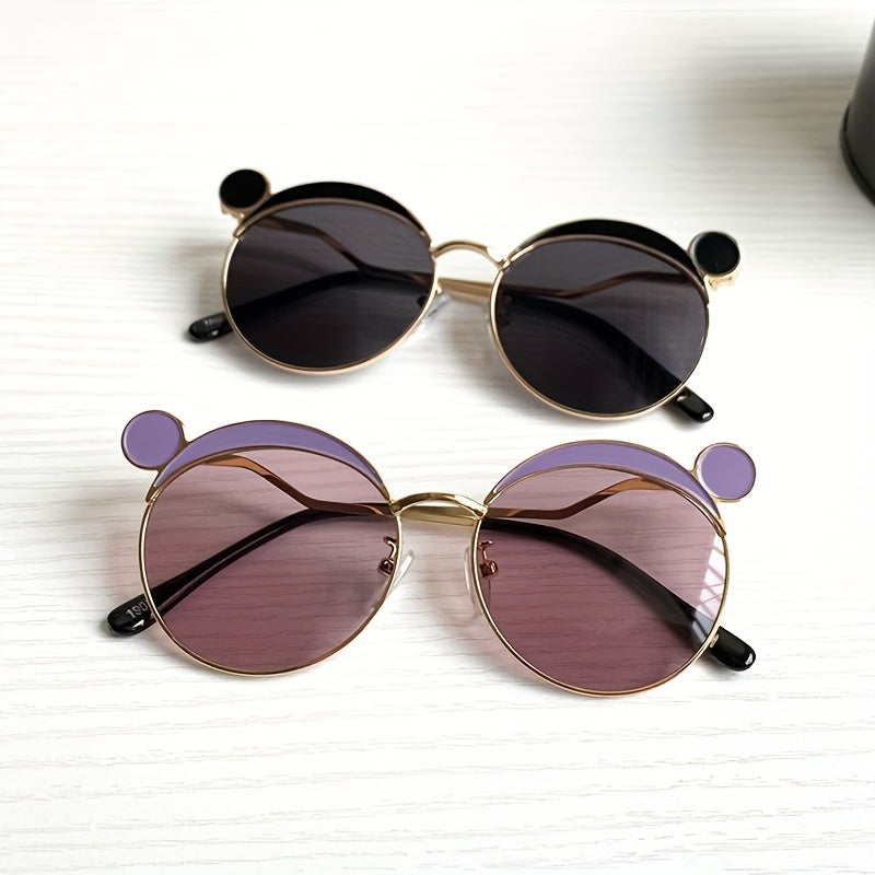 Y2K Round Ears Sunglasses Sun Protection Decorative Accessories