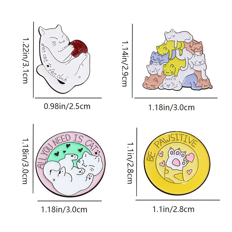 Cat Fan Club Be Pawsitive Novel Zinc Alloy Brooch