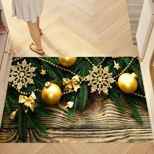 Cute Santa Claus Print Kitchen Mat - Winter Xmas Decor