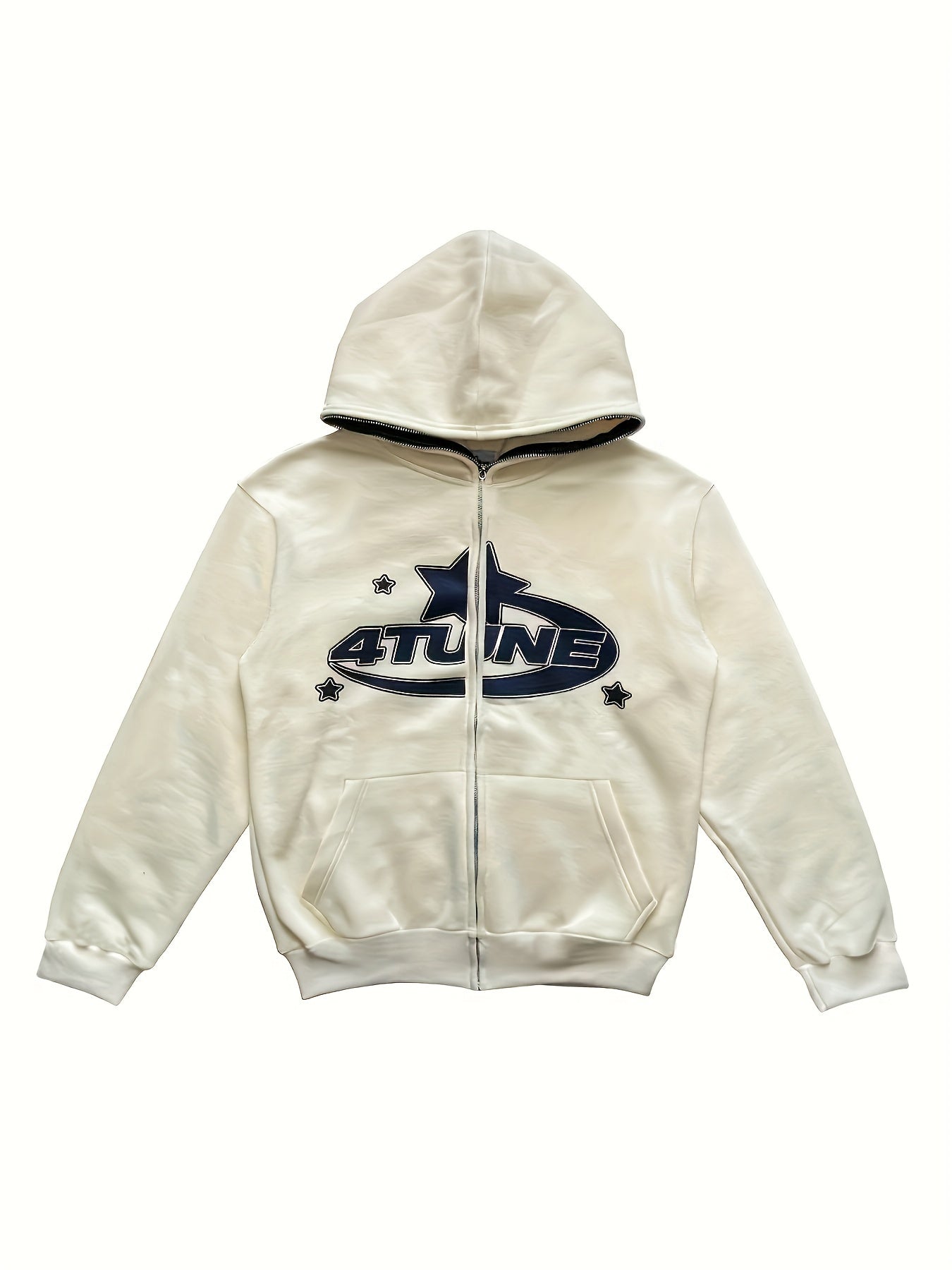 Y2K Letter & Star Print Sweatshirt Zip Up Hoodie