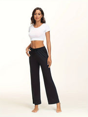Elastic Waist Breathable Sweatpants Sports Running Wide Leg Pants