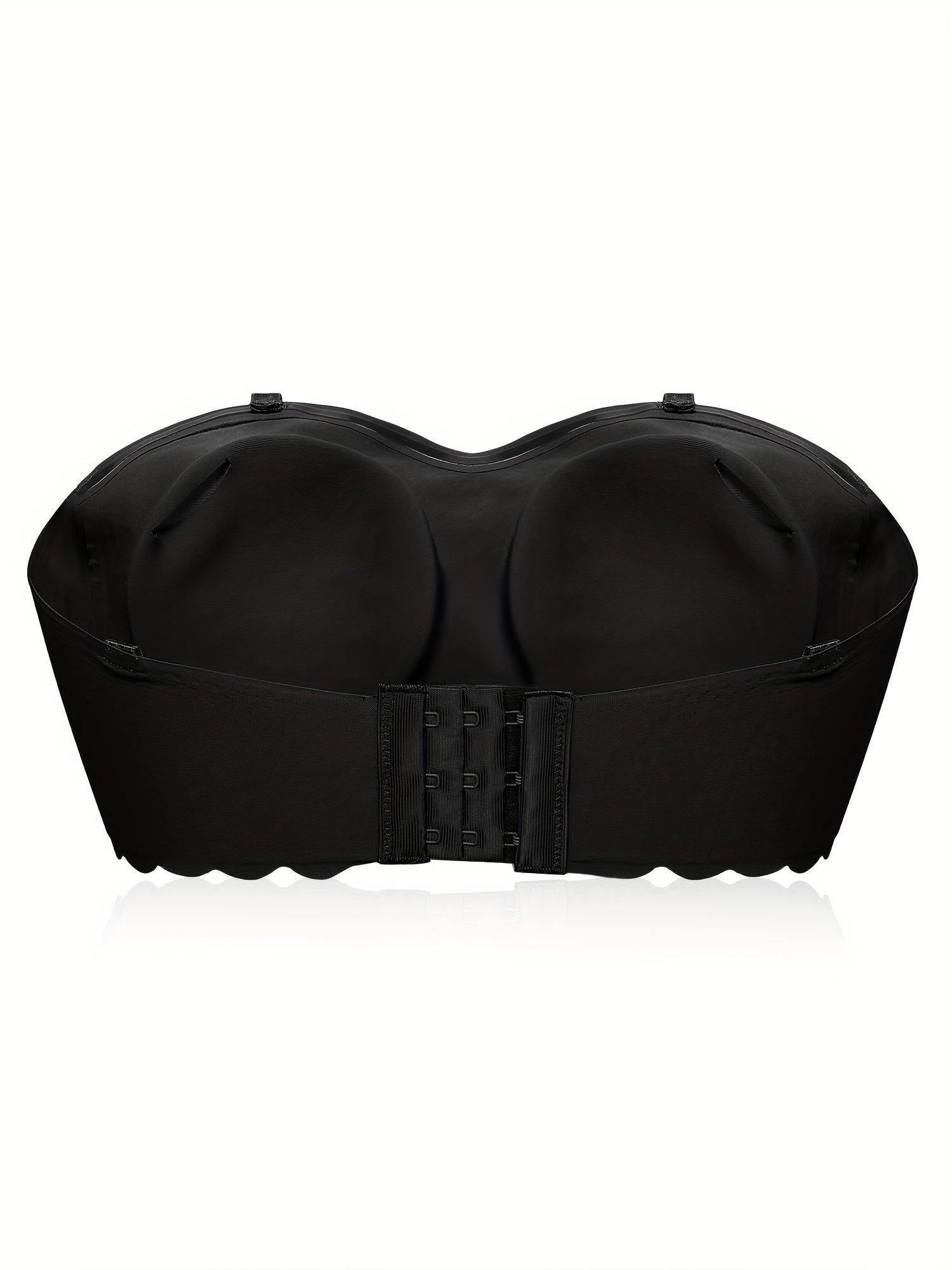 3pcs Scalloped Wireless Push Up Strapless Bra Women's Lingerie