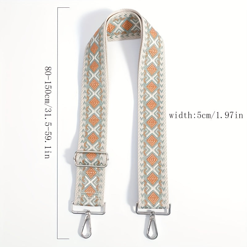 Colorful Check Adjustable Purse Strap - Removable Wide Nylon Handbag Belt