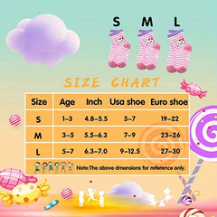12 Pairs Kids Anti-Skid Crew Socks Breathable Comfy Children's Socks