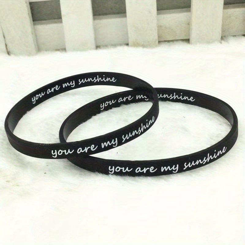 5pc Silicone Bracelets Set Inspirational Rubber Band Wristbands Motivation Jewel