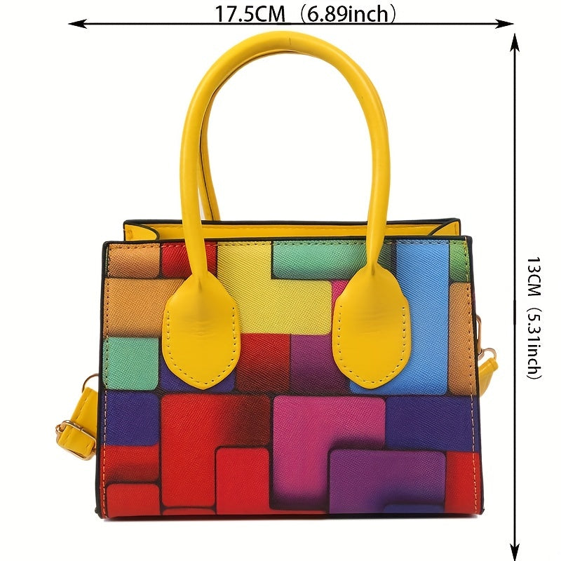 Casual Faux Leather Square Crossbody Bag for Women